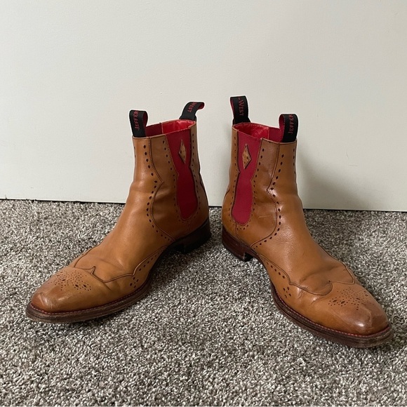 Jeffrey West Tan Chelsea Western Boots Size 9.5